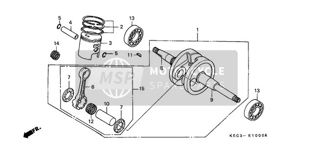 Honda SH100 1996 Cigüeñal/Pistón para un 1996 Honda SH100